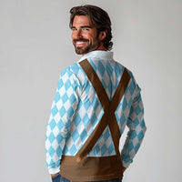 Germany Christmas Long Sleeve Polo Shirt Bavarian Costume Style - Wonder Print Shop