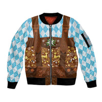 Germany Christmas Sleeve Zip Bomber Jacket Bavarian Costume Style - Wonder Print Shop