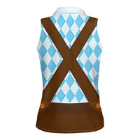 Germany Christmas Women Sleeveless Polo Shirt Bavarian Costume Style - Wonder Print Shop