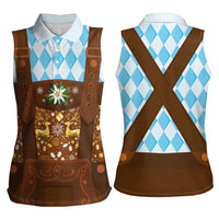 Germany Christmas Women Sleeveless Polo Shirt Bavarian Costume Style - Wonder Print Shop