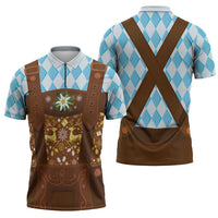Germany Christmas Zipper Polo Shirt Bavarian Costume Style - Wonder Print Shop