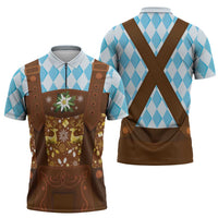 Germany Christmas Zipper Polo Shirt Bavarian Costume Style - Wonder Print Shop