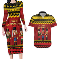 Germany Nussknacker Christmas Couples Matching Long Sleeve Bodycon Dress and Hawaiian Shirt Crack Deez Nuts - Wonder Print Shop