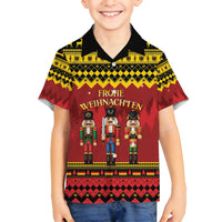 Germany Nussknacker Christmas Family Matching Long Sleeve Bodycon Dress and Hawaiian Shirt Crack Deez Nuts - Wonder Print Shop
