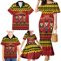 Germany Nussknacker Christmas Family Matching Mermaid Dress and Hawaiian Shirt Crack Deez Nuts - Wonder Print Shop