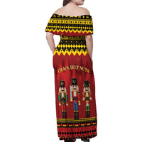 Germany Nussknacker Christmas Family Matching Off Shoulder Maxi Dress and Hawaiian Shirt Crack Deez Nuts - Wonder Print Shop