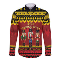 Germany Nussknacker Christmas Long Sleeve Button Shirt Crack Deez Nuts - Wonder Print Shop