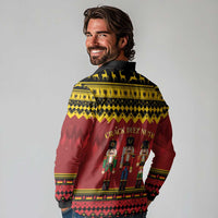 Germany Nussknacker Christmas Long Sleeve Polo Shirt Crack Deez Nuts - Wonder Print Shop