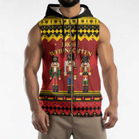 Germany Nussknacker Christmas Sleeveless Zip Hoodie Crack Deez Nuts - Wonder Print Shop