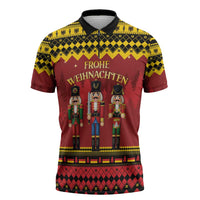 Germany Nussknacker Christmas Zipper Polo Shirt Crack Deez Nuts - Wonder Print Shop