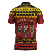 Germany Nussknacker Christmas Zipper Polo Shirt Crack Deez Nuts - Wonder Print Shop