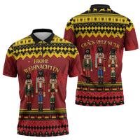 Germany Nussknacker Christmas Zipper Polo Shirt Crack Deez Nuts - Wonder Print Shop