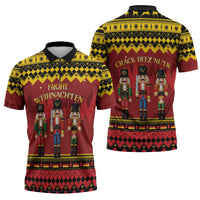 Germany Nussknacker Christmas Zipper Polo Shirt Crack Deez Nuts - Wonder Print Shop