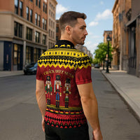 Germany Nussknacker Christmas Zipper Polo Shirt Crack Deez Nuts - Wonder Print Shop