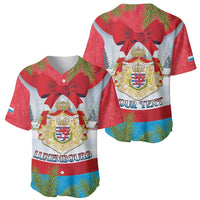 Personalised Luxembourg Christmas Baseball Jersey Schei Chreschtdeeg 2025 - Wonder Print Shop