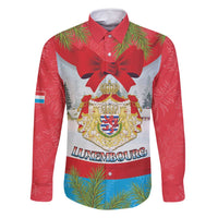 Personalised Luxembourg Christmas Family Matching Long Sleeve Bodycon Dress and Hawaiian Shirt Schei Chreschtdeeg 2025 - Wonder Print Shop