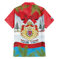 Personalised Luxembourg Christmas Family Matching Off Shoulder Short Dress and Hawaiian Shirt Schei Chreschtdeeg 2025 - Wonder Print Shop