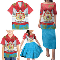 Personalised Luxembourg Christmas Family Matching Puletasi and Hawaiian Shirt Schei Chreschtdeeg 2025 - Wonder Print Shop