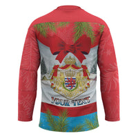 Personalised Luxembourg Christmas Hockey Jersey Schei Chreschtdeeg 2025 - Wonder Print Shop