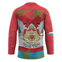 Personalised Luxembourg Christmas Hockey Jersey Schei Chreschtdeeg 2025 - Wonder Print Shop