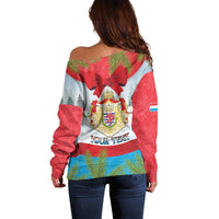 Personalised Luxembourg Christmas Off Shoulder Sweater Schei Chreschtdeeg 2025 - Wonder Print Shop