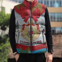 Personalised Luxembourg Christmas Sleeveless Puffer Jacket Schei Chreschtdeeg 2025 - Wonder Print Shop