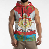 Personalised Luxembourg Christmas Sleeveless Zip Hoodie Schei Chreschtdeeg 2025 - Wonder Print Shop