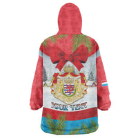 Personalised Luxembourg Christmas Wearable Blanket Hoodie Schei Chreschtdeeg 2025 - Wonder Print Shop