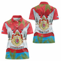 Personalised Luxembourg Christmas Women Polo Shirt Schei Chreschtdeeg 2025 - Wonder Print Shop