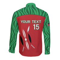 Custom Athletics Kenya Long Sleeve Button Shirt Kenyan Runner - Wonder Print Shop