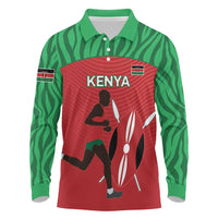 Custom Athletics Kenya Long Sleeve Polo Shirt Kenyan Runner - Wonder Print Shop