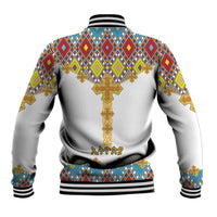 Ethiopian Epiphany Baseball Jacket Cross Mix Tilet Pattern - Wonder Print Shop