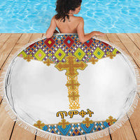 Ethiopian Epiphany Beach Blanket Cross Mix Tilet Pattern - Wonder Print Shop
