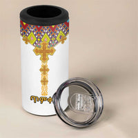 Ethiopian Epiphany 4 in 1 Can Cooler Tumbler Cross Mix Tilet Pattern - Wonder Print Shop