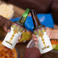 Ethiopian Epiphany 4 in 1 Can Cooler Tumbler Cross Mix Tilet Pattern - Wonder Print Shop