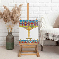 Ethiopian Epiphany Canvas Wall Art Cross Mix Tilet Pattern - Wonder Print Shop