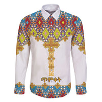 Ethiopian Epiphany Family Matching Long Sleeve Bodycon Dress and Hawaiian Shirt Cross Mix Tilet Pattern - Wonder Print Shop