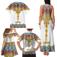 Ethiopian Epiphany Family Matching Tank Maxi Dress and Hawaiian Shirt Cross Mix Tilet Pattern - Wonder Print Shop