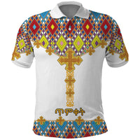 Ethiopian Epiphany Polo Shirt Cross Mix Tilet Pattern - Wonder Print Shop