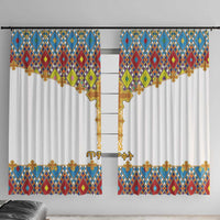 Ethiopian Epiphany Window Curtain Cross Mix Tilet Pattern - Wonder Print Shop