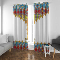 Ethiopian Epiphany Window Curtain Cross Mix Tilet Pattern - Wonder Print Shop