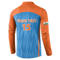 Custom India Cricket Button Sweatshirt Go Men in Blue - Wonder Print Shop