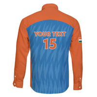 Custom India Cricket Family Matching Long Sleeve Bodycon Dress and Hawaiian Shirt Go Men in Blue - Wonder Print Shop