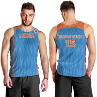 Custom India Cricket Men Tank Top Go Men in Blue - Wonder Print Shop