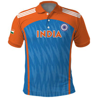 Custom India Cricket Polo Shirt Go Men in Blue - Wonder Print Shop