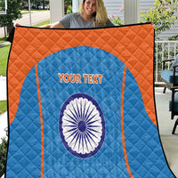 Custom India Cricket Quilt Go Men in Blue - Wonder Print Shop