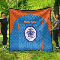 Custom India Cricket Quilt Go Men in Blue - Wonder Print Shop