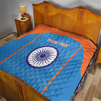 Custom India Cricket Quilt Go Men in Blue - Wonder Print Shop