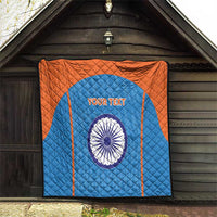 Custom India Cricket Quilt Go Men in Blue - Wonder Print Shop