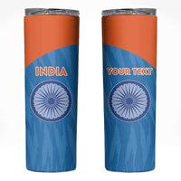 Custom India Cricket Skinny Tumbler Go Men in Blue - Wonder Print Shop